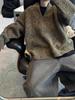 Niche Moss Green Knit V-neck Sweater - Autumn/Winter Loose Fit, Granular Texture.