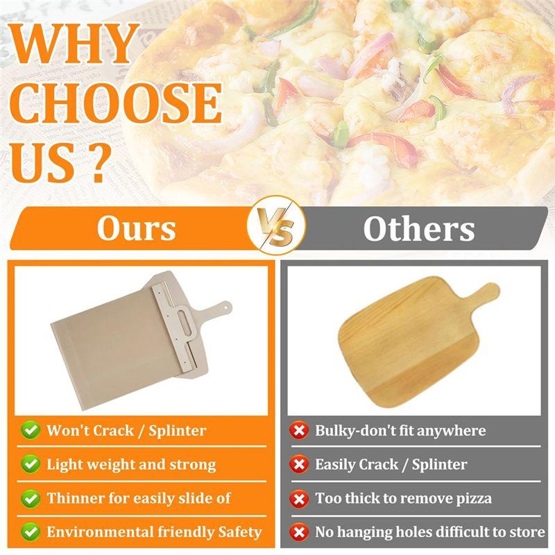 AEE4-Non-Stick Pizza Spatula, Sliding Pizza Shovel With Dough Tray, Glide Plate For Home Kitchen Oven Baking