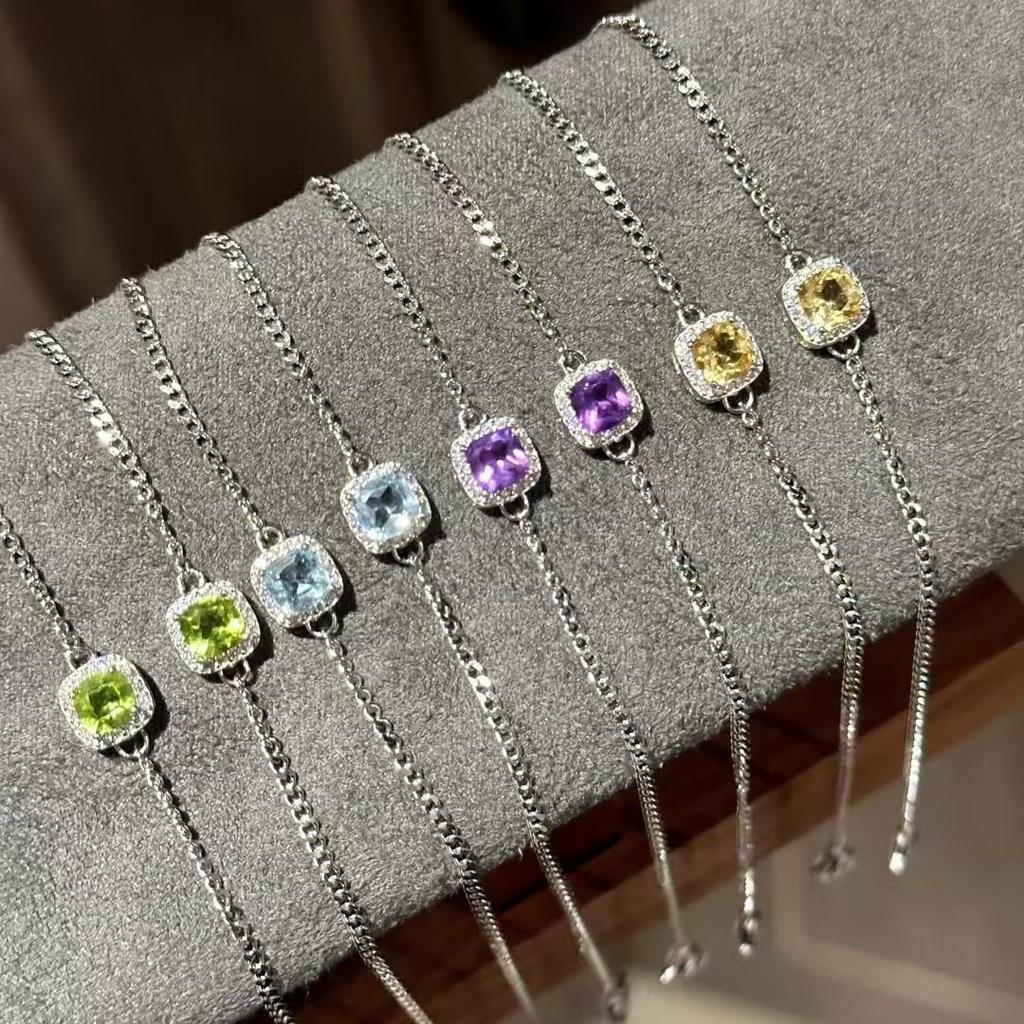 Zircon Square Pull-Out Bracelet: Korean Chic, Simple, Versatile Light Luxury Bangle for Everyday Elegance