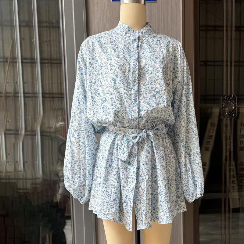 In Stock: Summer 2025 European & American Floral Tie-Up Slim Short Dress