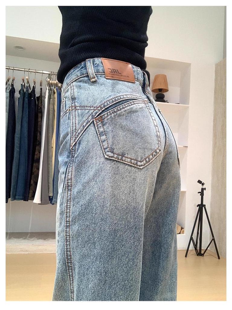 Women's 2025 American Retro Low-Waisted Micro-Flare Jeans - Loose, Slim, Straight Leg, Floor-Length