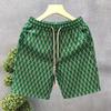 Pantaloncini estivi da uomo, con elastico in vita, coulisse regolabile, pantaloncini casual con tasche, stampa, gamba larga, pantaloncini da spiaggia, streetwear