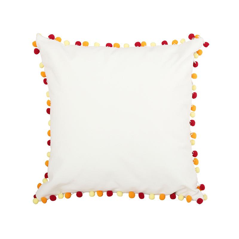 Soft Velvet Cushion Cover Decor Ball Tassel Throw Pillow Case Solid Color Luxury Home Decor Living Room Sofa Seat Pillowcase