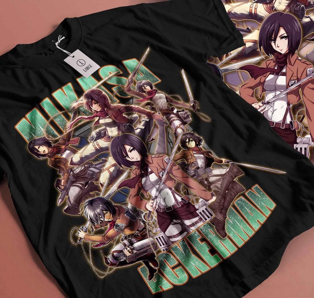 Anime Attack On Titan Mikasa Survey Corps Black TShirt S