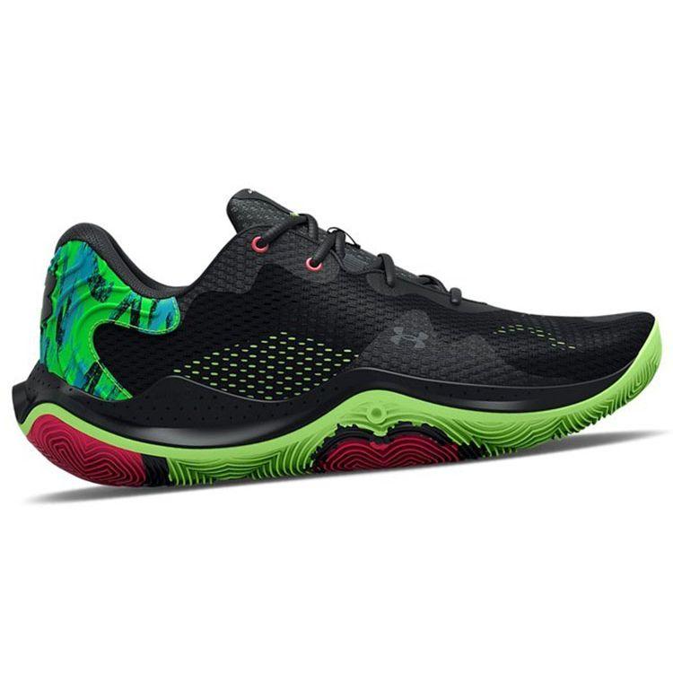 Under Armour Men's Spawn 5 Basketball Shoes Black Green Red 3025345-002
