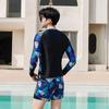 Men's Plus Size Quick-Dry Long Sleeve Swimwear with Split Leg Design