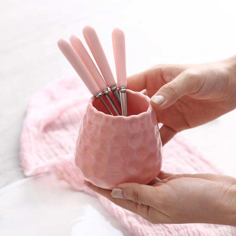 Decorative Fruit Fork Set with Ceramic Jars