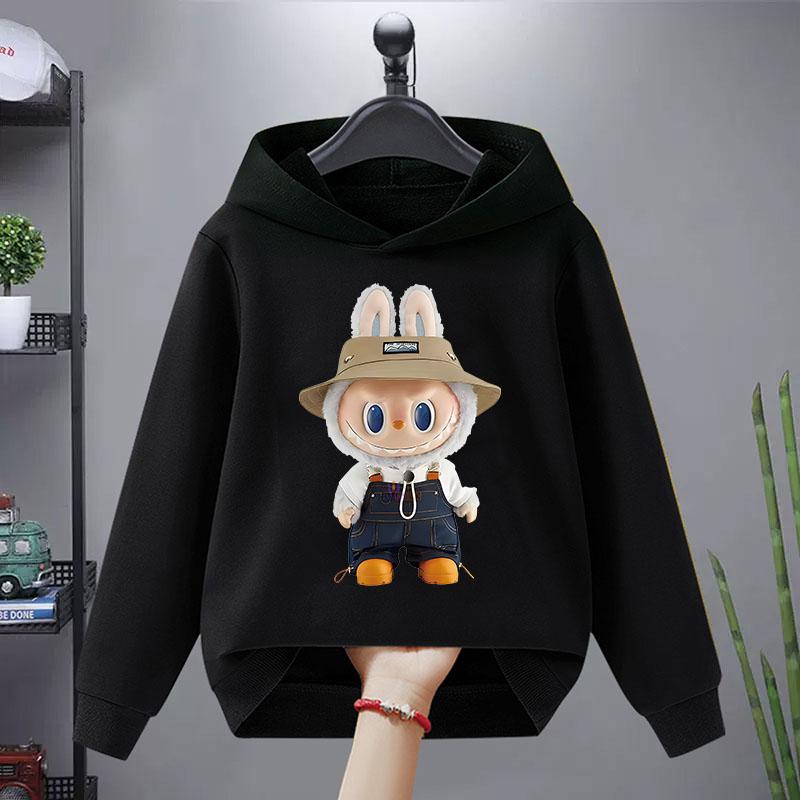 Barnehettegenser Ny Trendy Labubu Barn Søt Tegneserie Casual Daglig Hettegenser 100-160cm Gutter Jenter