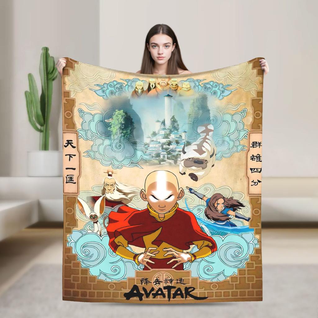 Avatar Der Letzte Airbender Flanelldecke Langlebige Überwurfdecke für Sofa Sessel Dekorative Modische Bettdecke Sofa Bettbezug