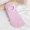 5 Pairs of Women's Summer Pure Cotton Shallow Mouth Silicone Anti Slip Invisible Two Toe Boat Socks