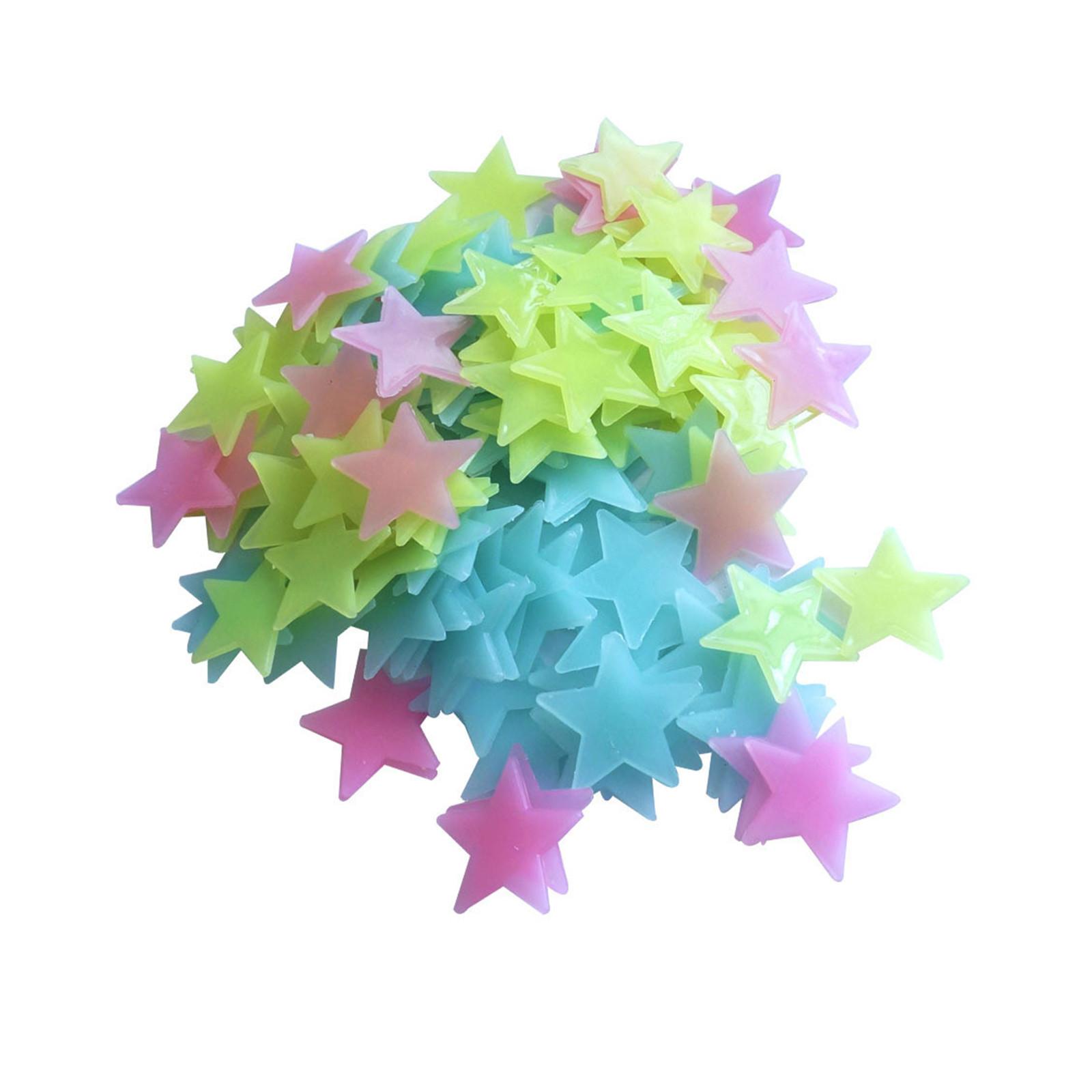 

100 шт., флуоресцентные наклейки для детской спальни, светящиеся в темноте наклейки на стену со снежинками, светящаяся звезда, флуоресцентный пластик One Size