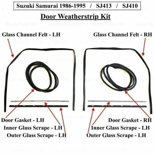 SUZUKI SAMURAI 80'-95' DOOR & GLASS SEAL KIT / DRIVER & PASSENGER SIDE |Fit For