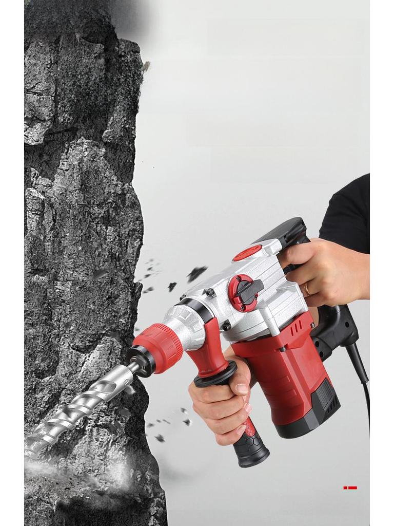 All-Copper Multi-Function Electric Hammer & Drill: Dual-Purpose Tool for Concrete, Home & Industrial Use.