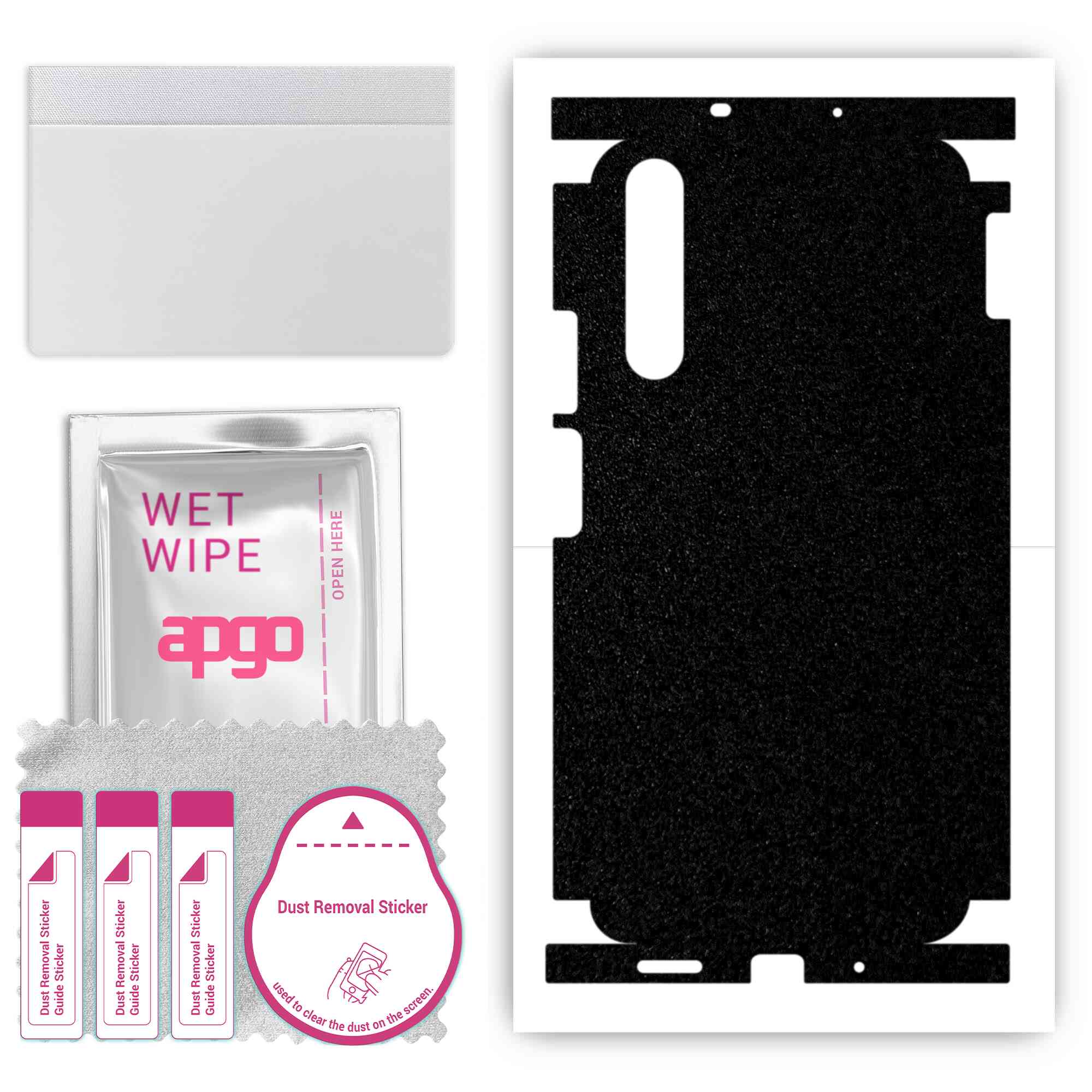 

apgo Protective Skin Sticker for the back+sides compatible with Honor 20S, Full Wrap Film, Foil, Vinyl - Pattern Matte Black