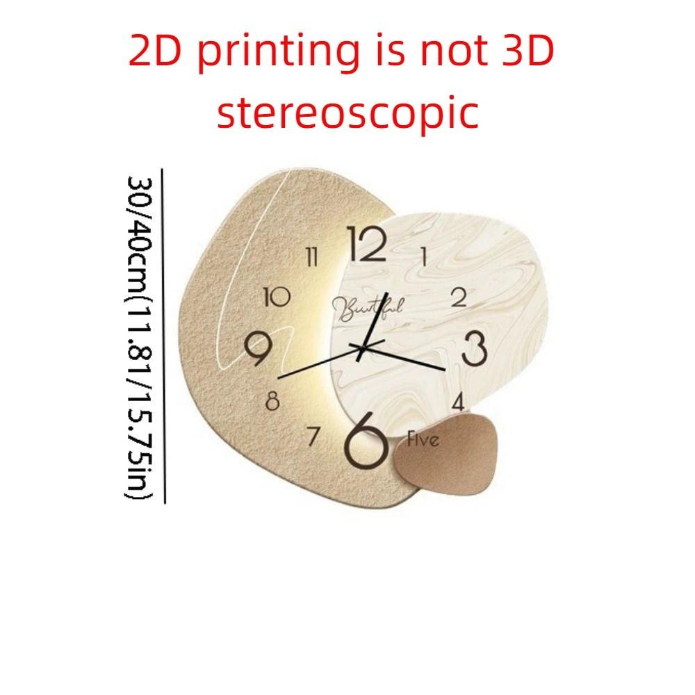 High-end Digital Wall Clock Nordic Wall Hanging Clock Modern Wall Painting Light  Living Room
