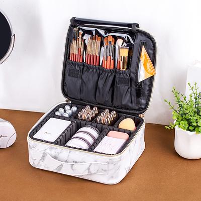 New Marble Cosmetic Bag Partition Multi Functional Portable Travel Storage Makeup Case
