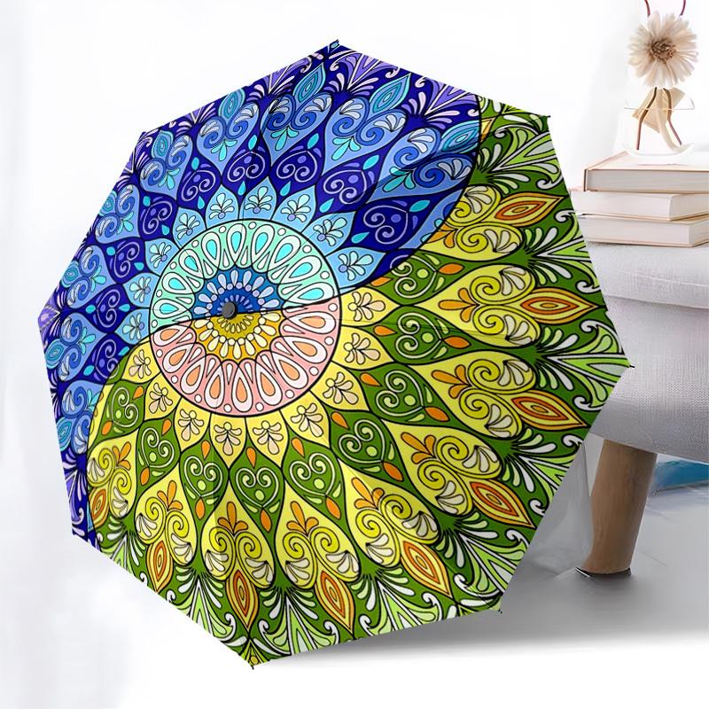 

1pc Automatic Folding Umbrella with Tri-Fold Design, 8-Bone Iron Frame - Outdoor for Fans, Travelers, Daily Use, Festive Gift.J044