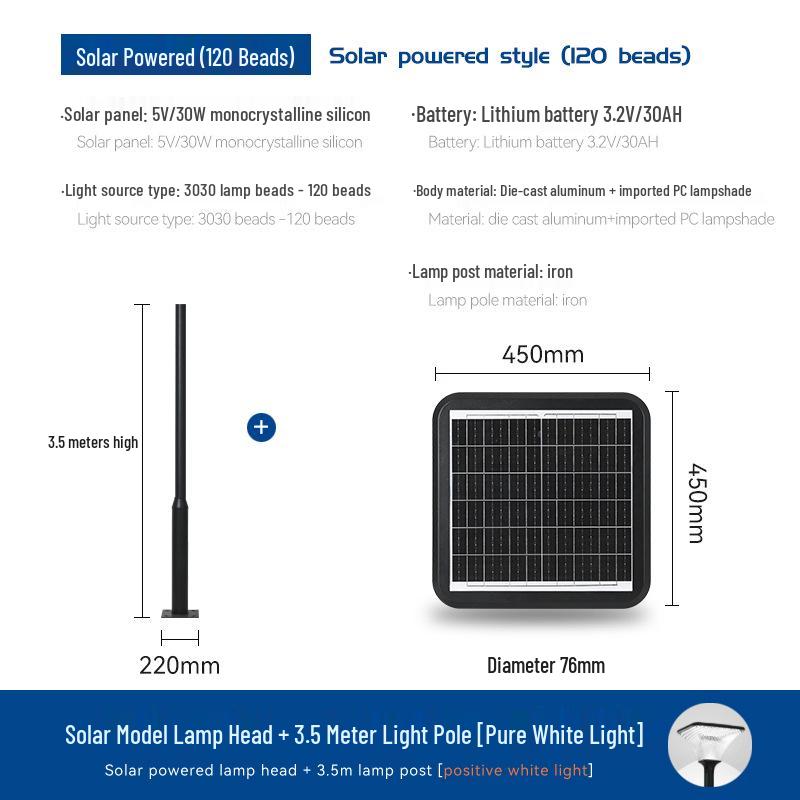 High Brightness Solar Courtyard Lights: Outdoor Garden & Villa Aluminum Landscape Lighting