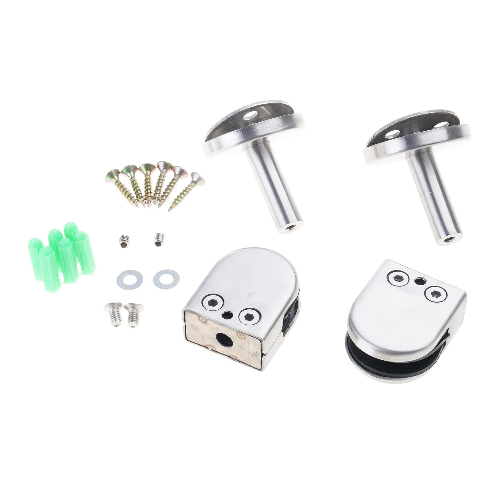 

2Pcs Adjustable U Shaped Glass Panel Clip Stainless Steel Railing Mounts for Pool Fence Thickness Brushed Hardware