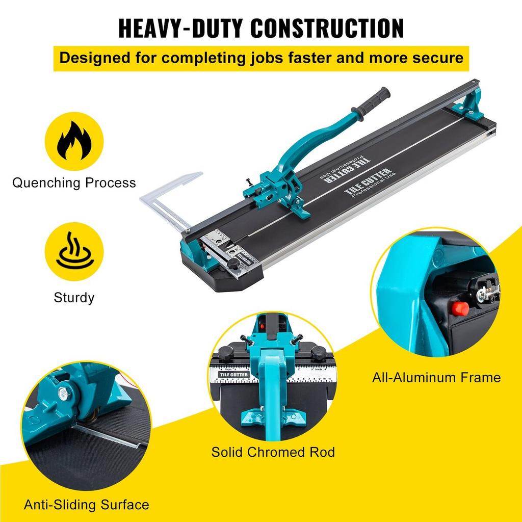 31 Inch Tile Cutter Single Rail Manual Tile Cutter 3/5 In Cap w/Precise Laser Positioning Manual Tile Cutter Tools for Precision Cutting