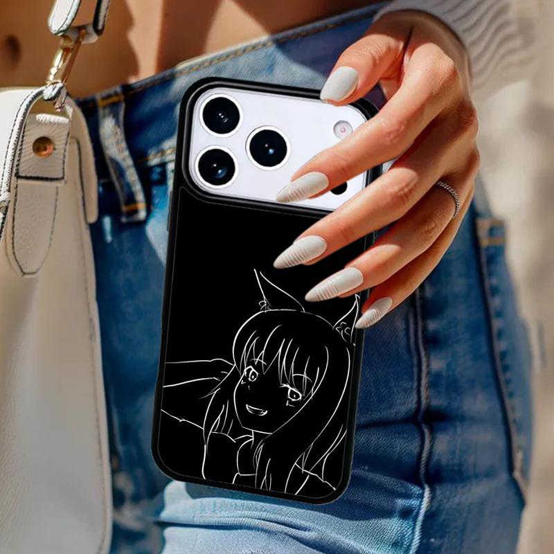 Anime Cat Girl soft Phone Case For iPhone 17 Air 14 15 13 12 Max Cover For Apple 14 15 16 16e 11 Pro Max Plus Coque