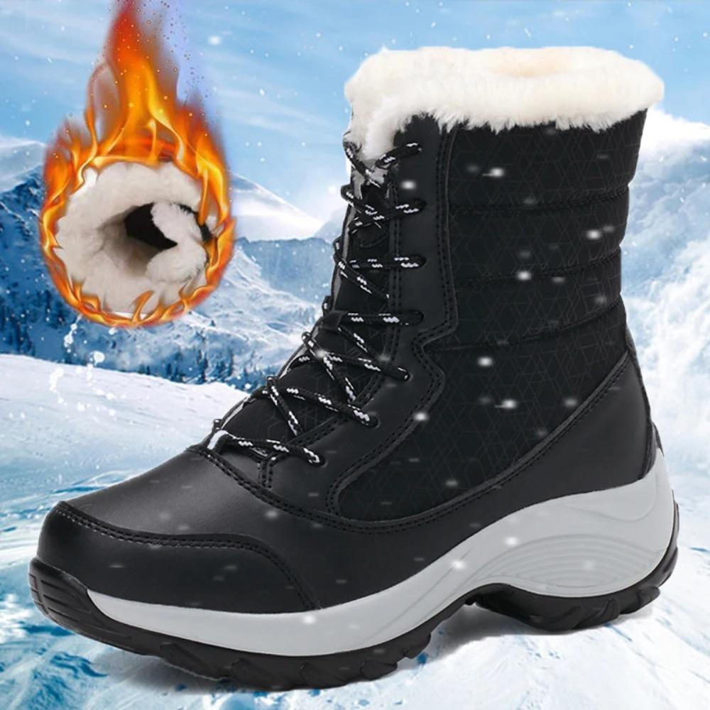 Snow Boots Women  Ladies Shoes Platform Shoes Woman Flat Keep Warm Boots Ladies Casual Plush Botas Mujer Winter Shoes Women