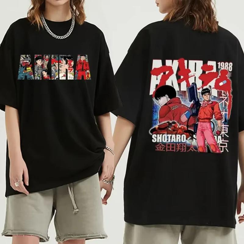 Japanese Anime New Tokyo Akira T-shirt, Movie Science Fiction Manga Masataro Kaneda Men's Short-sleeved T-shirt Cotton Top