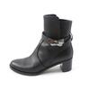 Great HERMES Short Boots Saint Germain Kelly Buckle Black Leather Women 36 Used
