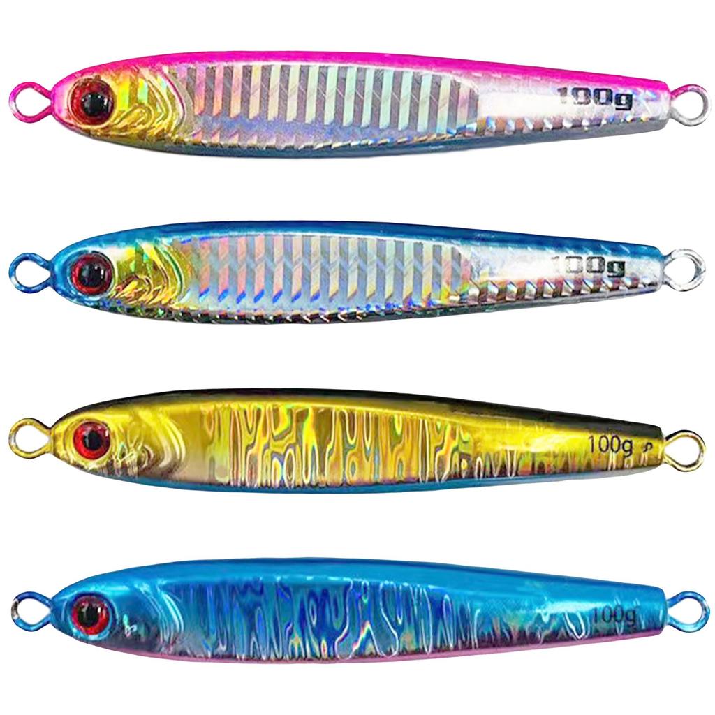 RoaRion Metal Jig Lure Artificial Bait Set of 4 Blue