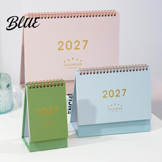 Planlama için Masa Takvimi 2027 Takvimi Ayaklı Çevirmeli Masaüstü Minimalist Altın Folyo Kapak Kırtasiye Günlük Görevler Aylık Planlayıcı Kalın Kağıt