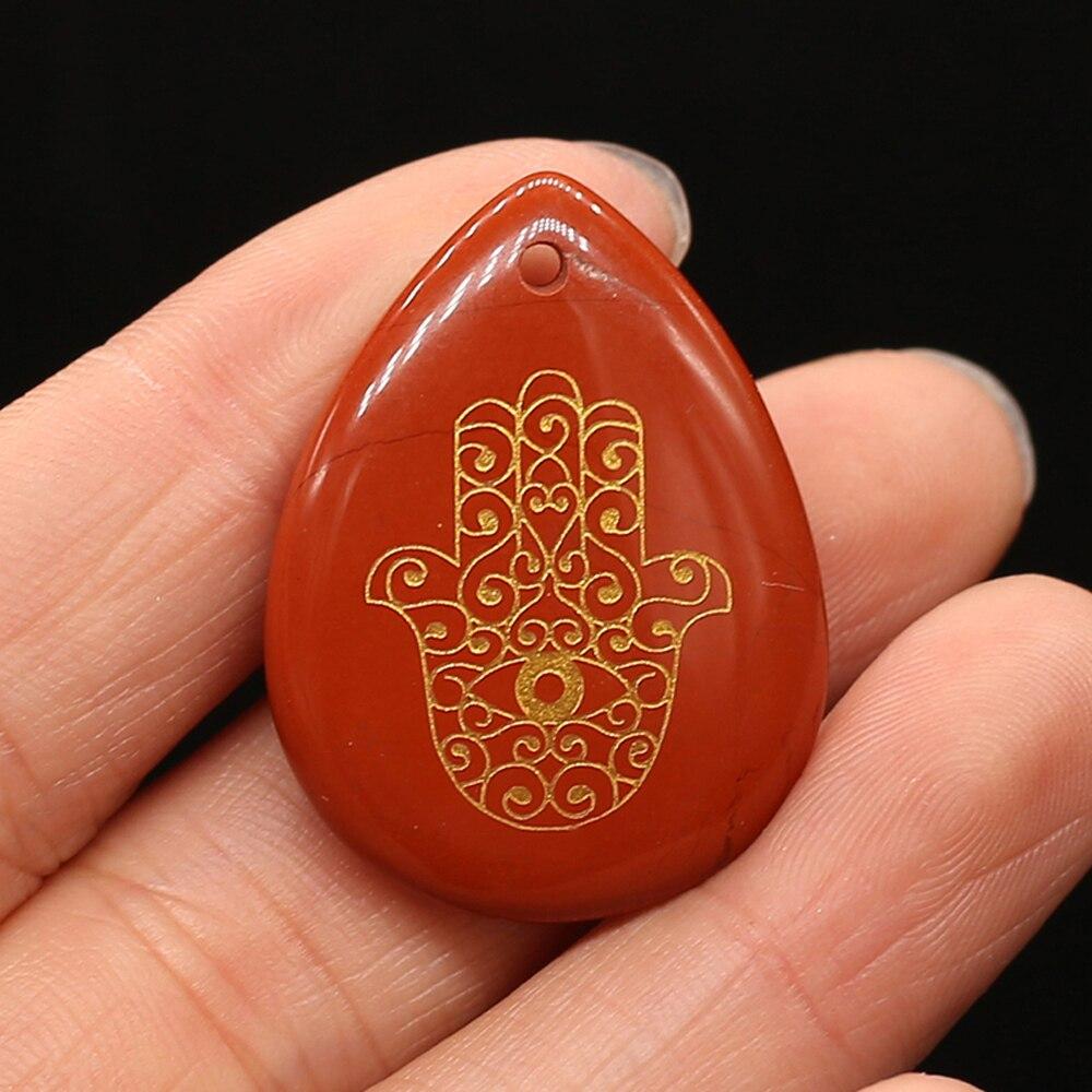 Reiki-Anhänger, natürliche Chakra-Heilung, Reiki-Palme, tropfenförmiger Anhänger für Schmuckherstellung, DIY-Halskette, Armband, Zubehör