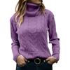 Maglione da Donna a Collo Alto Colore Unico Retro Manica Lunga Autunno Inverno Casual
