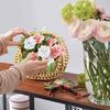 Moon Shape Plant Holder Basket With Sturdy Handle Decorative Storage Bin For Convenient Portability