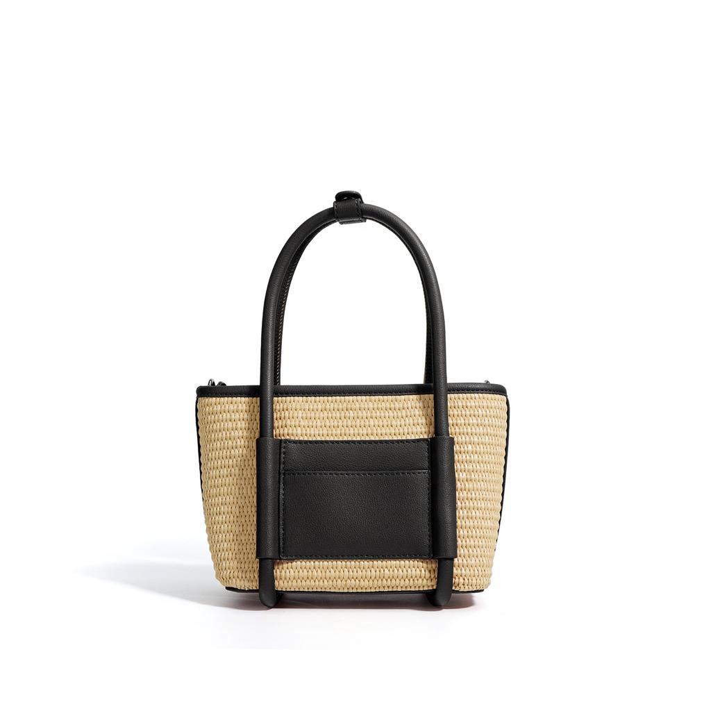 New Woven Bag Handbag Niche Splicing Cowhide Shoulder Messenger Bag Women's Bag