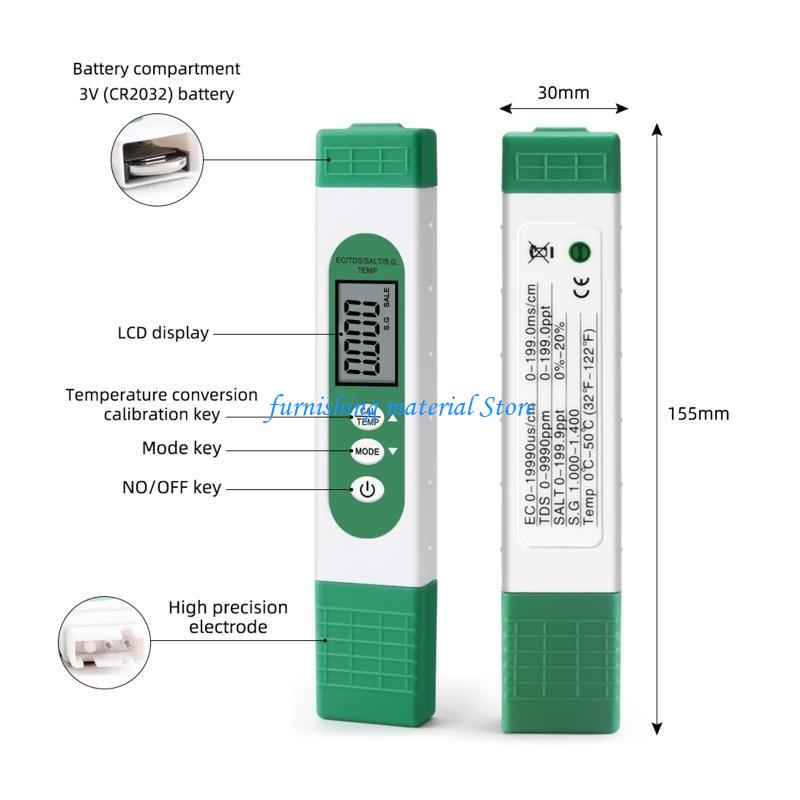 Y5GD High Accuracy Water Quality Tester EC S.G Salt Temp Meter for Drinking Water
