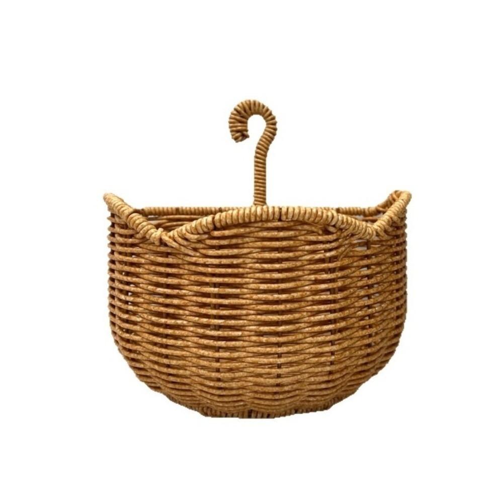 Woven Design Woven Storage Basket Plastic Fruit Vegetable Holder Wall Hanging Basket  for Kitchen