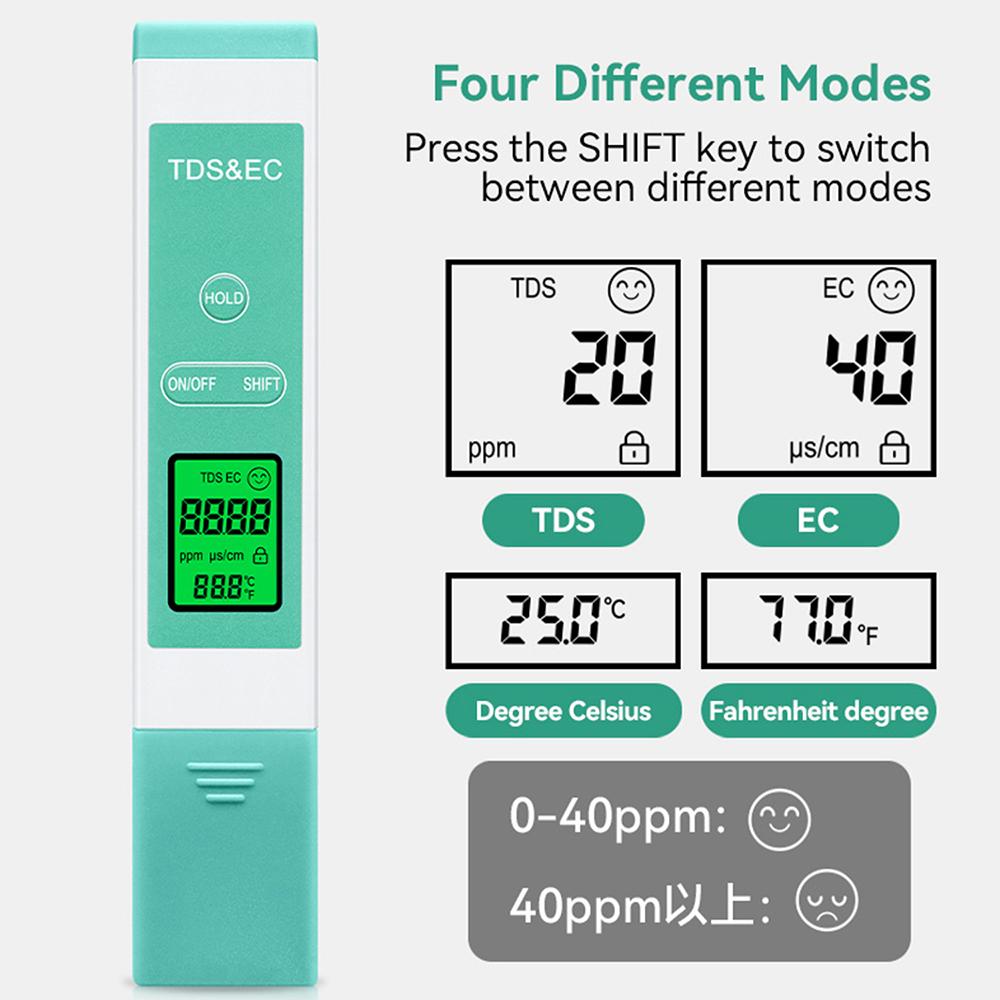 3 In 1 Digital Water Quality Tester TDS EC Temperature Water Quality Monitor Testing Pen For Drinking Water, Aquarium