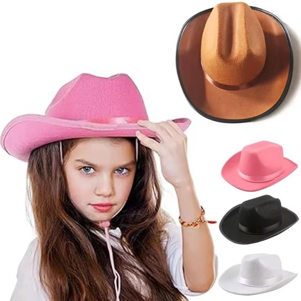 Chapéu de Cowboy Infantil Respirável Não Tecido Fantasia Acessórios de Fotografia Chapéu Fofo de Cowgirl Ocidental