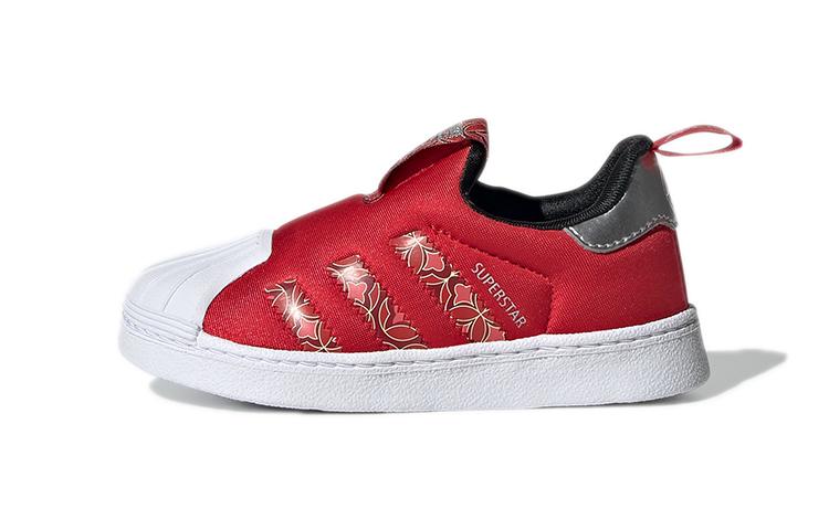 

Adidas Originals SUPERSTAR 360 Comfortable Abrasion Resistant Low top Skateboard Shoes Red White Infant And Toddler GX6338 26.5