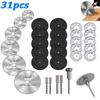 31Pcs Cutting Discs HSS Circular Saw Mini Drill Rotary Tool Multi-Size Blades for Cutting Metal, Wood, Stone, PVC