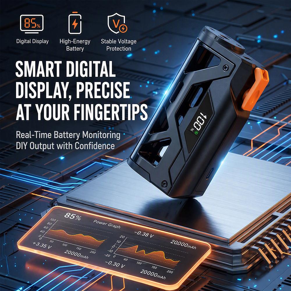 Pd 11w Charging Solder-free Mecha Capsule Power Bank Kit Module 1-cell 11711 Battery Holder Digital Power Display