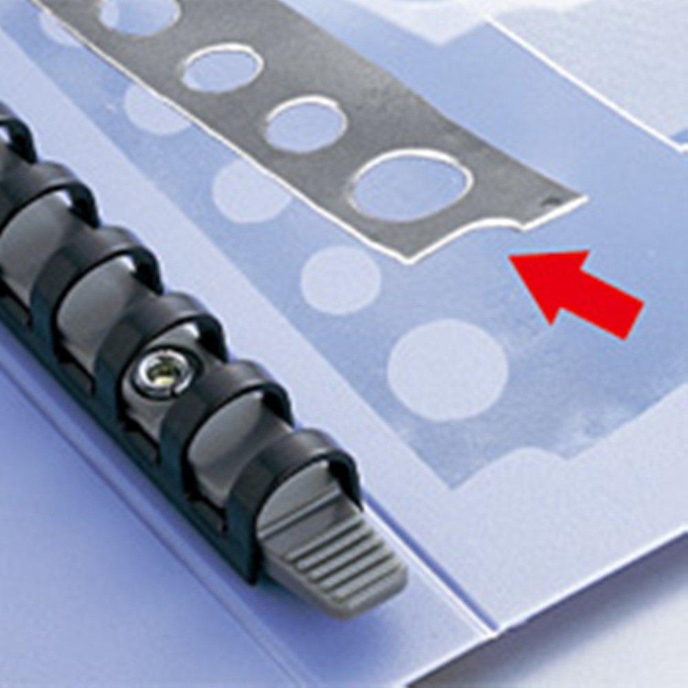 LIHIT LAB Clear Pockets, B6E, 13-Hole, 10 Pairs, Indigo Blue, N2009I_10