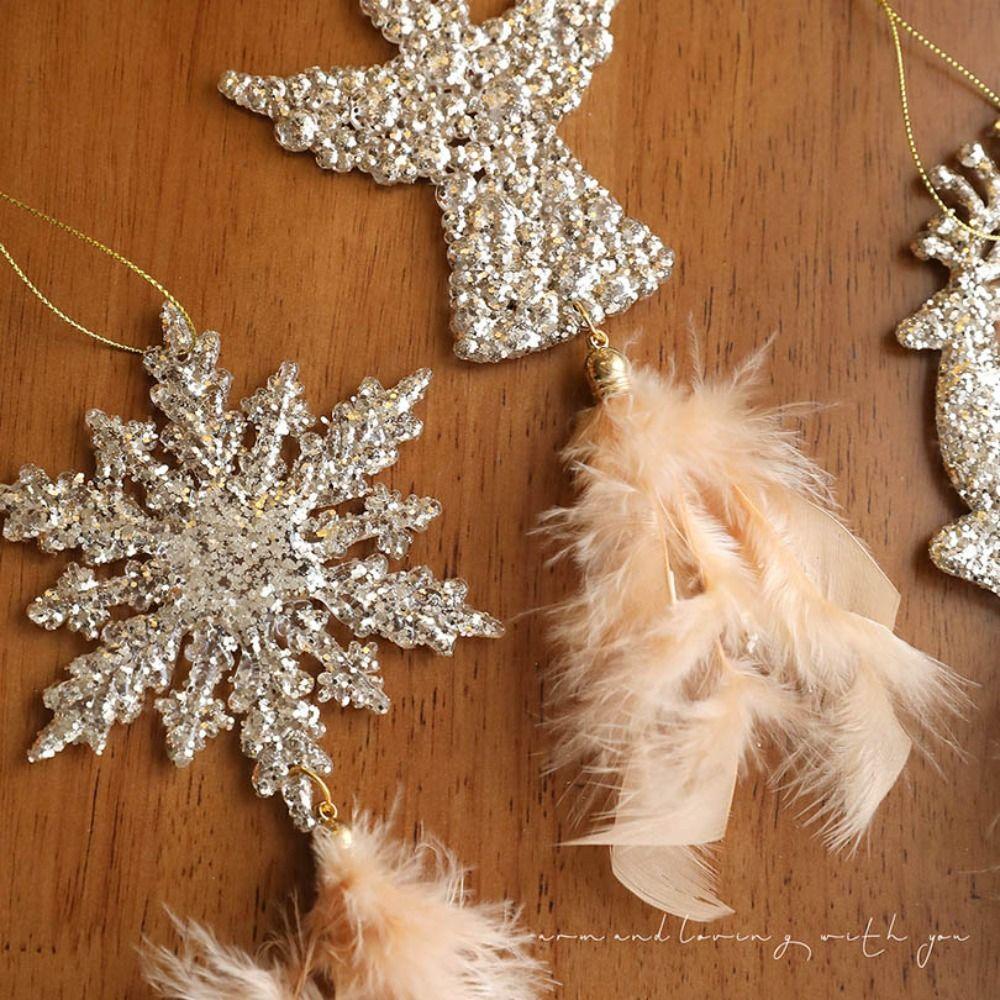 Angel Christmas Tree Feather Pendant Snowflake Hanging Ornament  Christmas Supplies