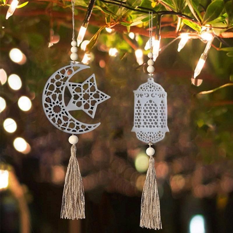 Silicone Crafting Mold Moon and Star Pendant Making Molds Silicone Crafting Supply Eid Theme for Jewelry and Home Decors