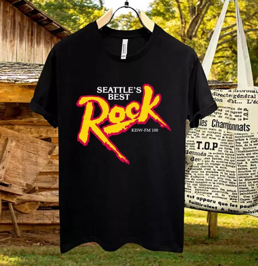 BESTBUY! The Rock 99.9 Fm Kisw Seattle S Best Kisw Fm 100 Radio T-Shirt Unisex T-Shirt S