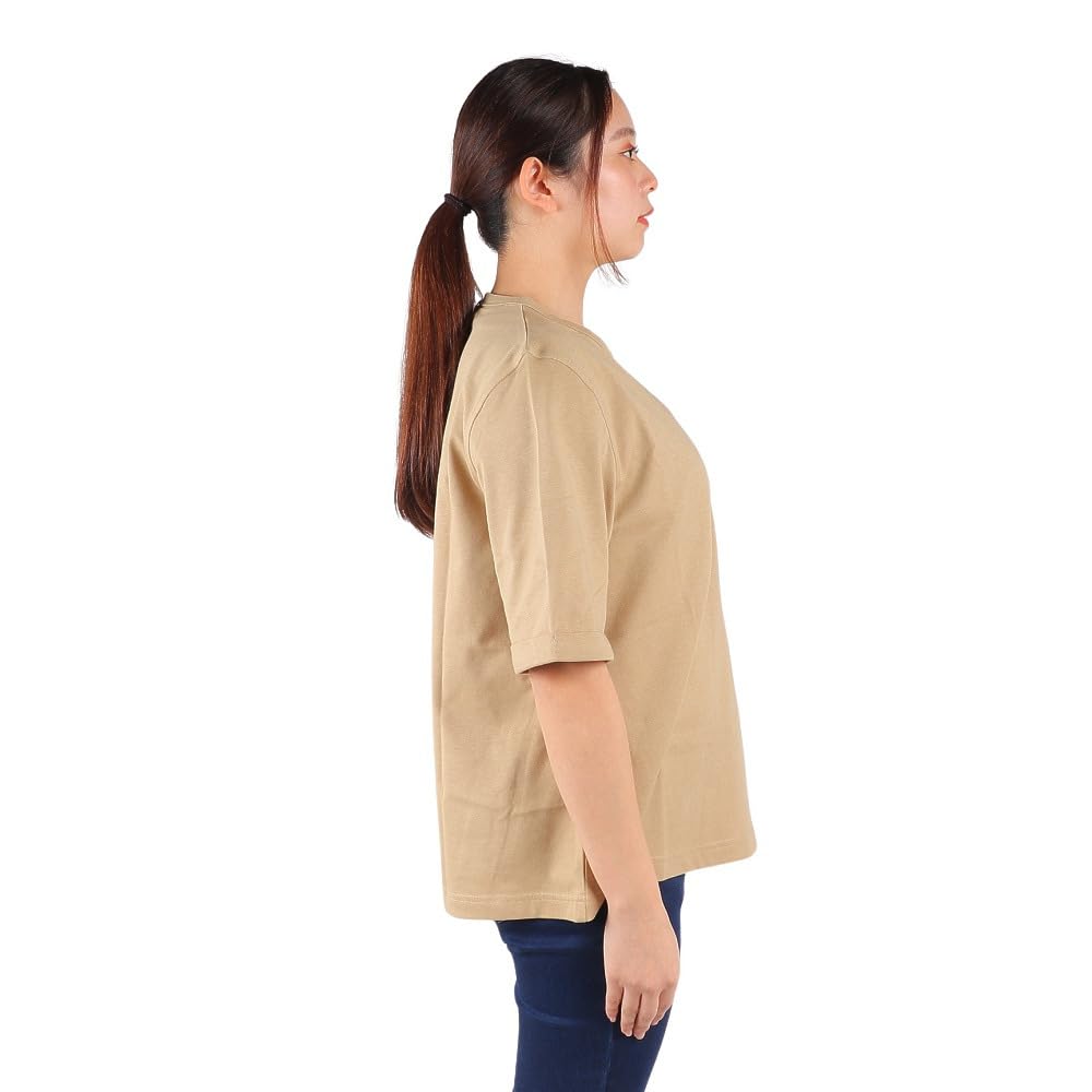Aigle Official Crew Neck Logo Khaki Women's T-Shirt, ZTFAI40,