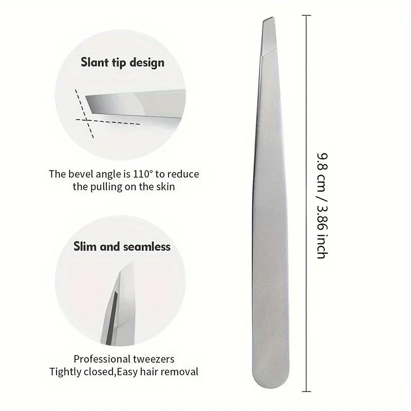 Hot selling stainless steel eyebrow repair clip eyebrow repair tool, high-precision tweezers, hair clip, flat mouth clip