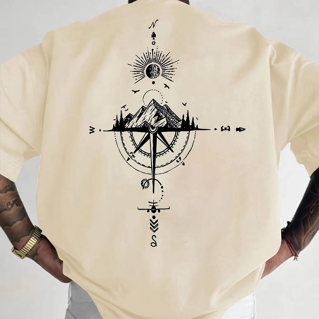 Outdoor Adventure Graphic T-Shirt Men's Summer Casual Versatile Comfortable Loose Short Sleeve Cotton Crew Neck Top Men Clothing