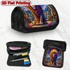 2D Flat Printing 1pc Magic Lion Colorful Design Double Layer Flip Pencil Case - Large Capacity Zipper Closure, Suitable for Schools, Offices, And Trav