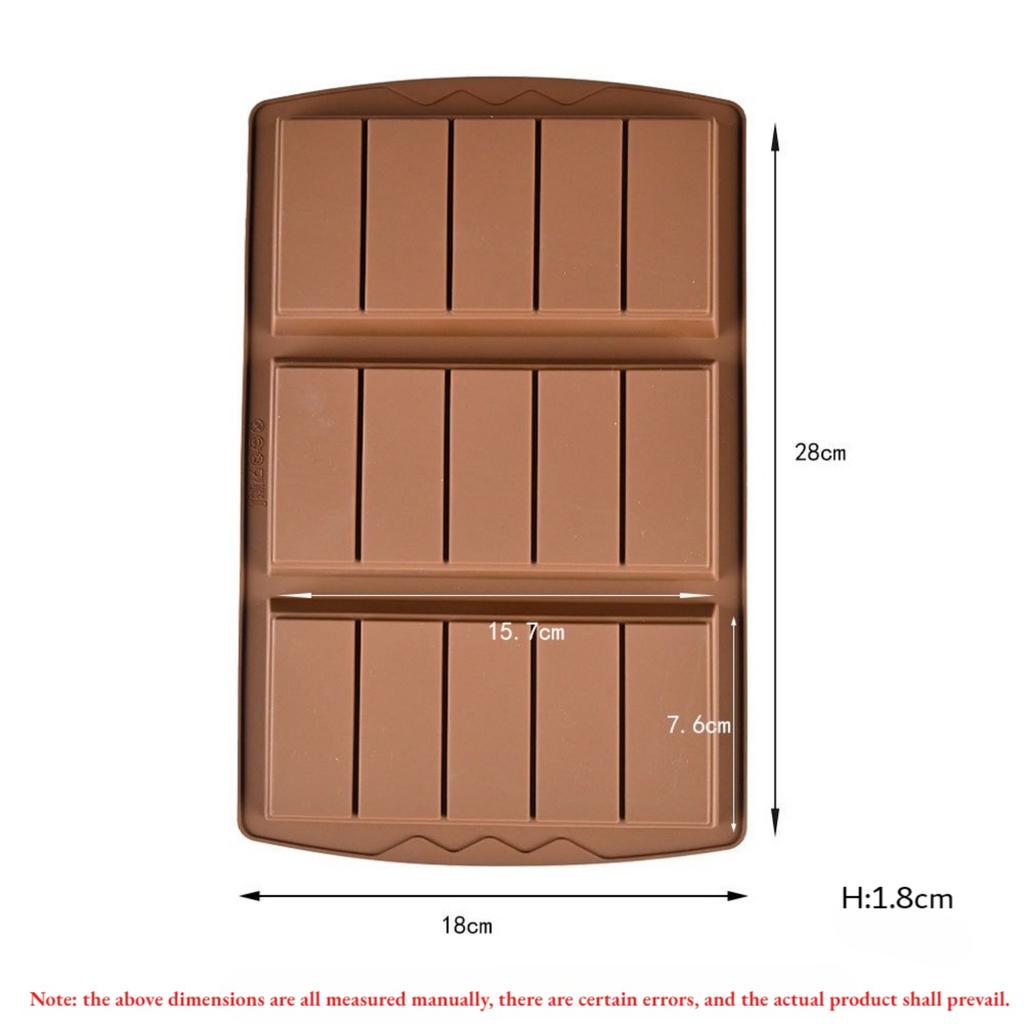 3 In 1 Chocolate Bar Molds Silicone Bars Break Apart Wax Melt Mould Easy Release Rectangle Durable for Handmade Gift